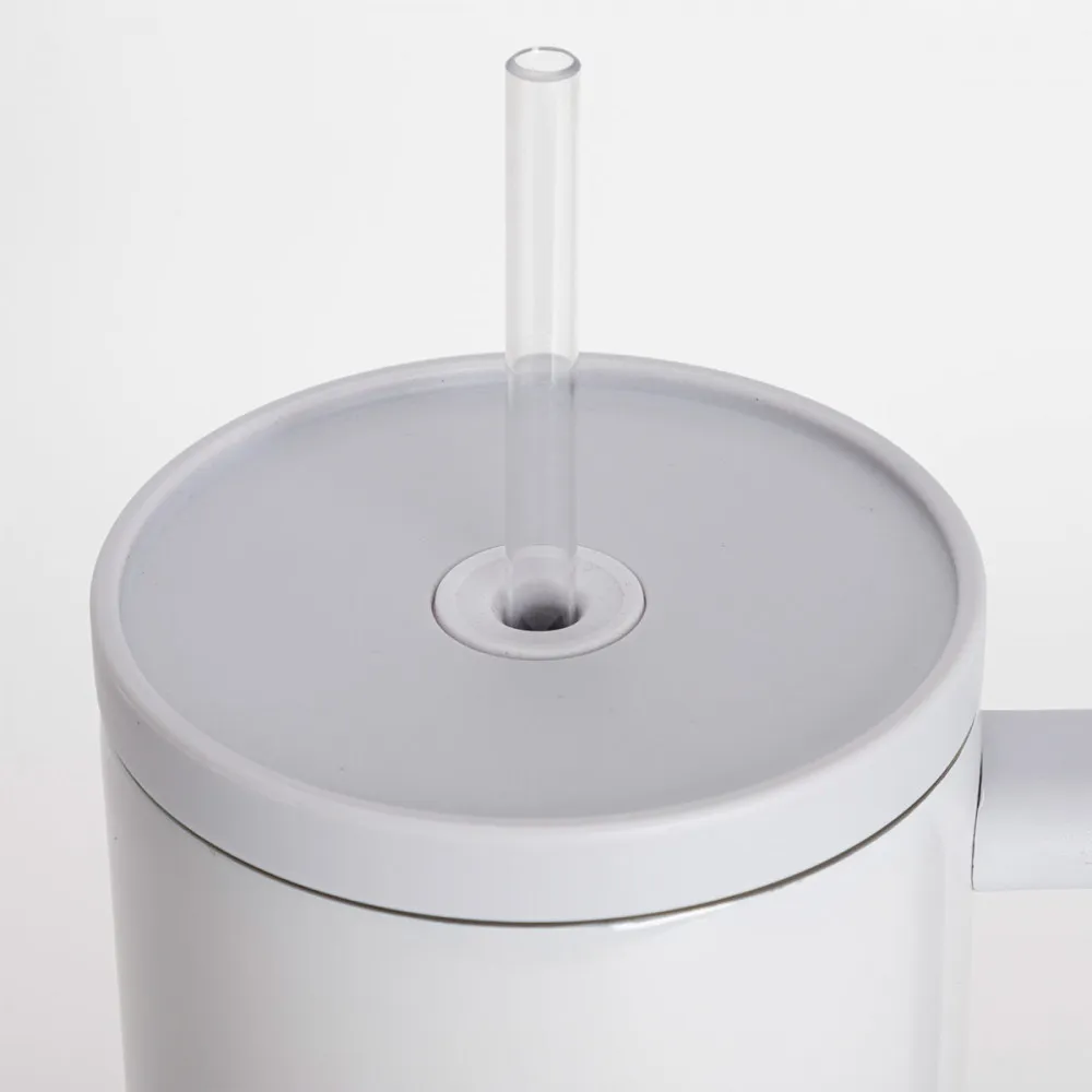 Sublimation Thermobecher mit Deckel, Griff & Trinkhalm 1200ml